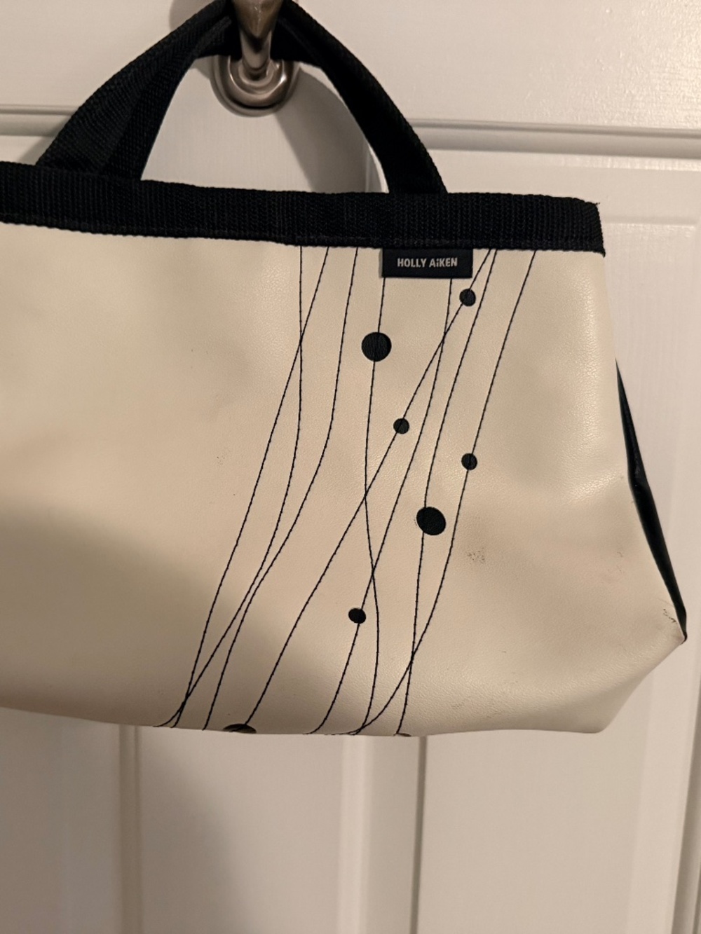 Holly Aiken Black and White Vinyl Handbag